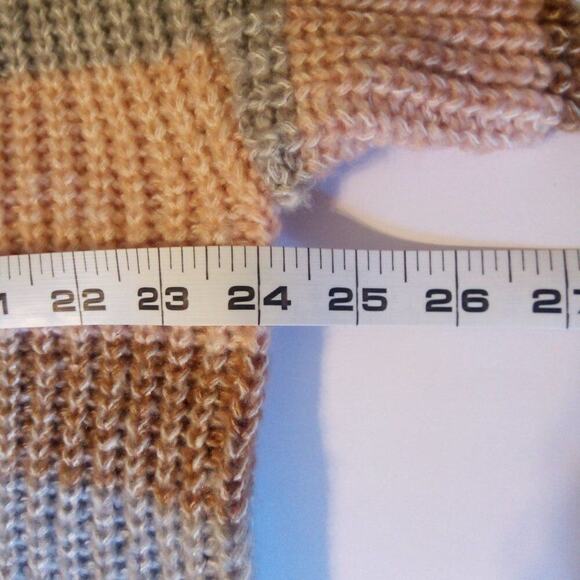 C & C California Striped Sweater Size 1X Brown Neutral Preppy Casual - Picture 7 of 9